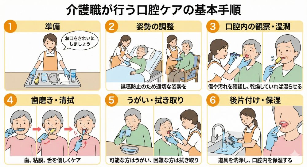 介護職が行う口腔ケアの基本手順